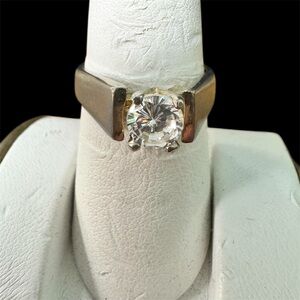 Vintage 1980’s Elegant 14k Gold Electroplate & CZ by Esposito Size 8